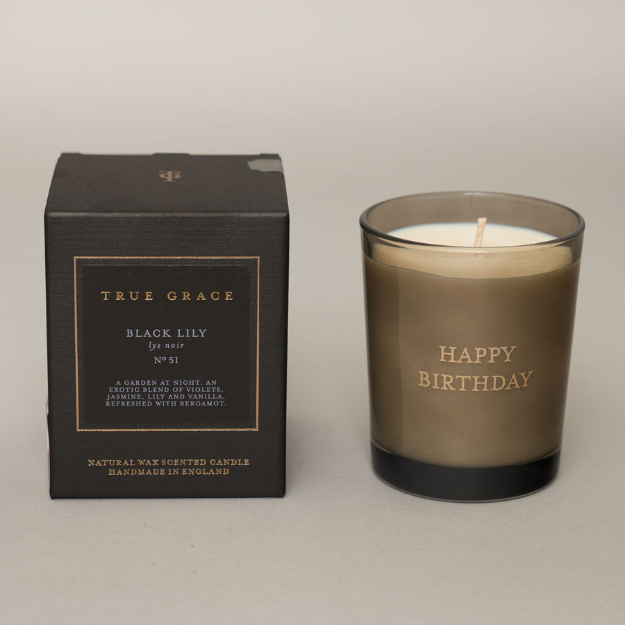 Personalised  - Engraved Black Lily Classic Candle — Manor Collection Collection | True Grace