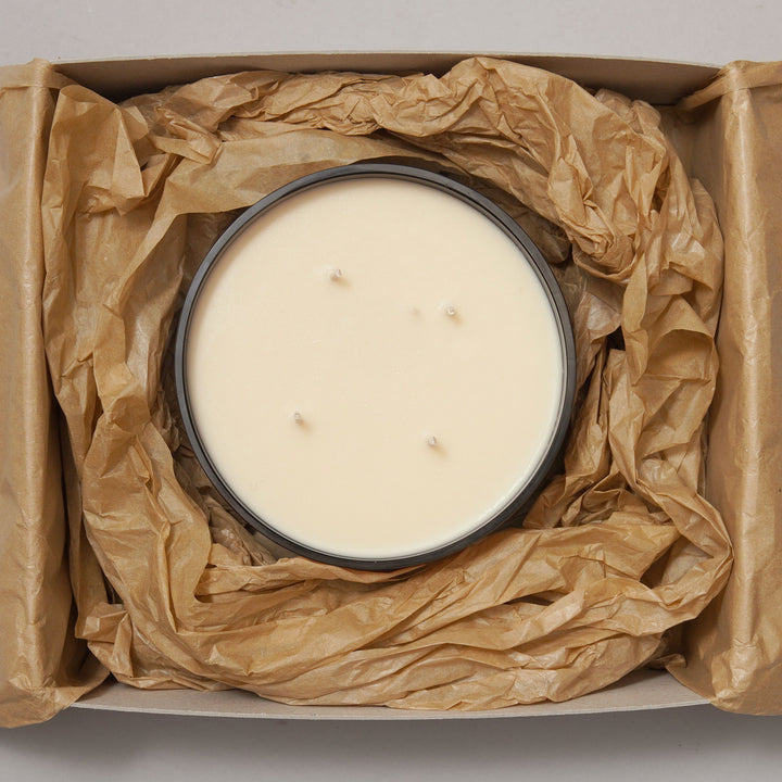 Gift Boxed Medium 4 Wick Candle Bowl With Oak Lid