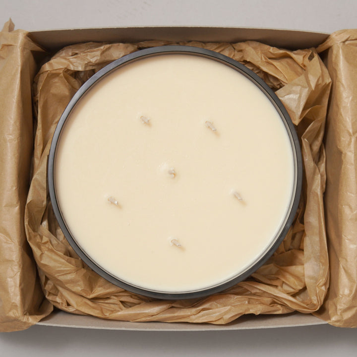 Gift Boxed Large 6 Wick Candle Bowl With Oak Lid