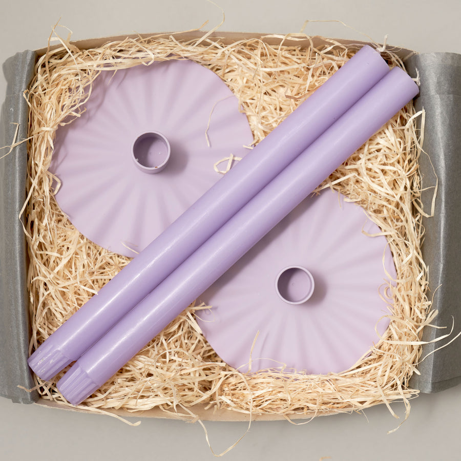 Lilac Dining Candle Gift Set — Coloured Dining Candles Collection | True Grace