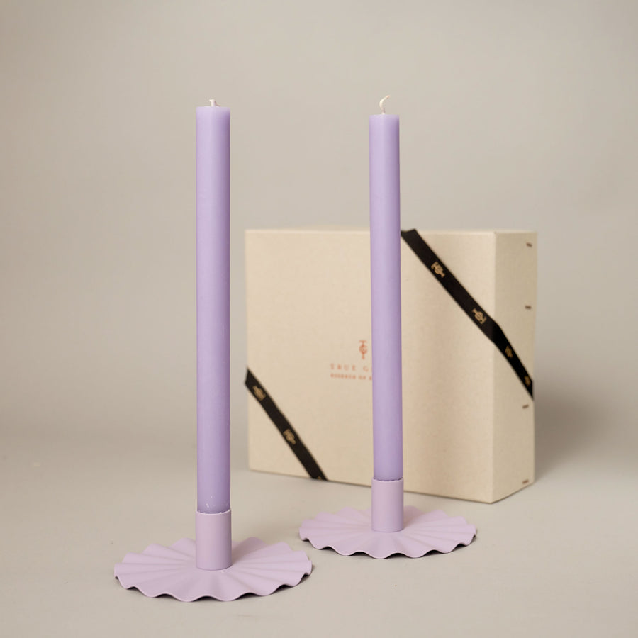 Lilac Dining Candle Gift Set — Coloured Dining Candles Collection | True Grace