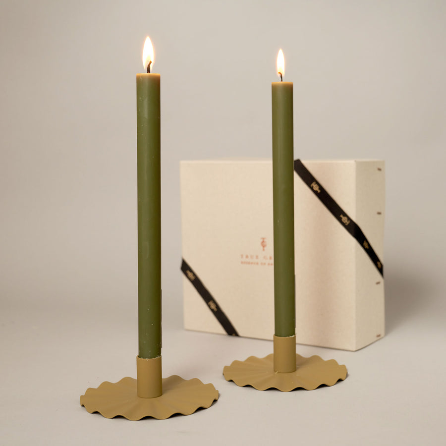 Sage Dining Candle Gift Set — Coloured Dining Candles Collection | True Grace