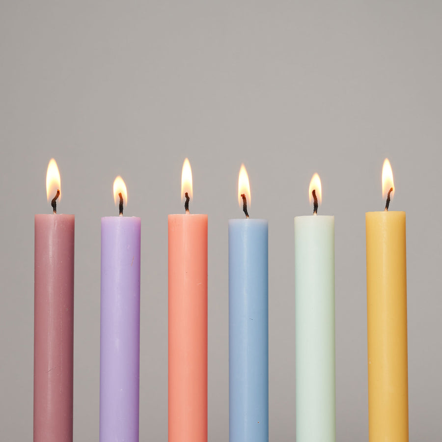 Spring Subtleties ~ Box of 12 Dining Candles — Coloured Dining Candles Collection | True Grace