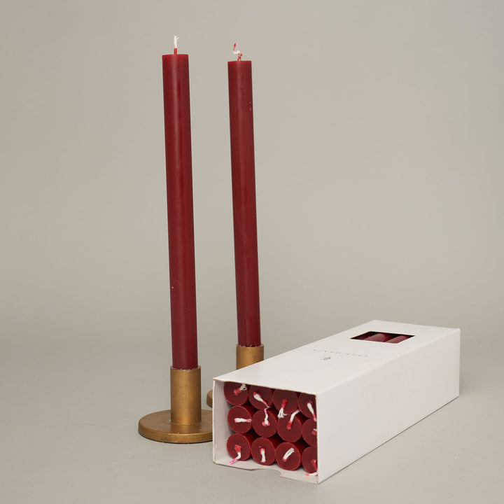 Berry Red Box of 12 Dining Candles