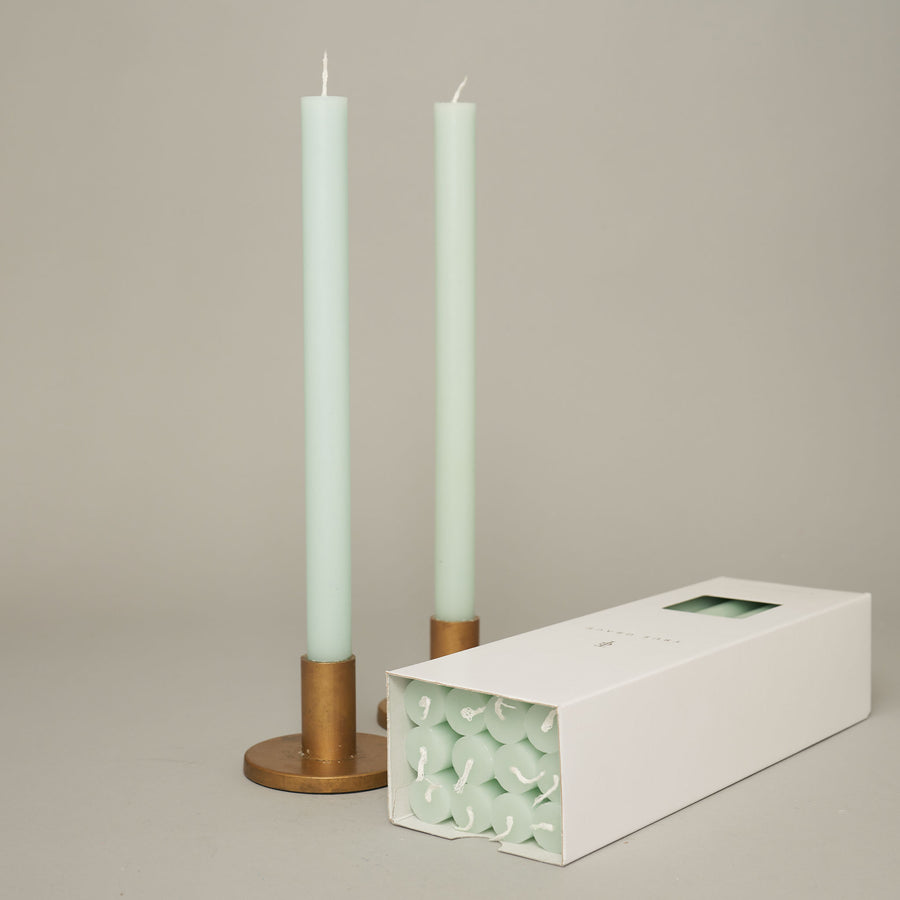 Eau de nil box of 12 dining candles | True Grace