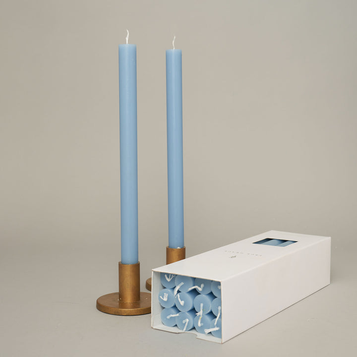 Sky Blue Box of 12 Dining Candles