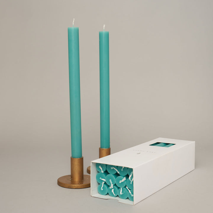 Turquoise Box of 12 Dining Candles