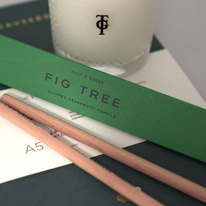 Fig Candle, Scented Pencils & Notebook Set