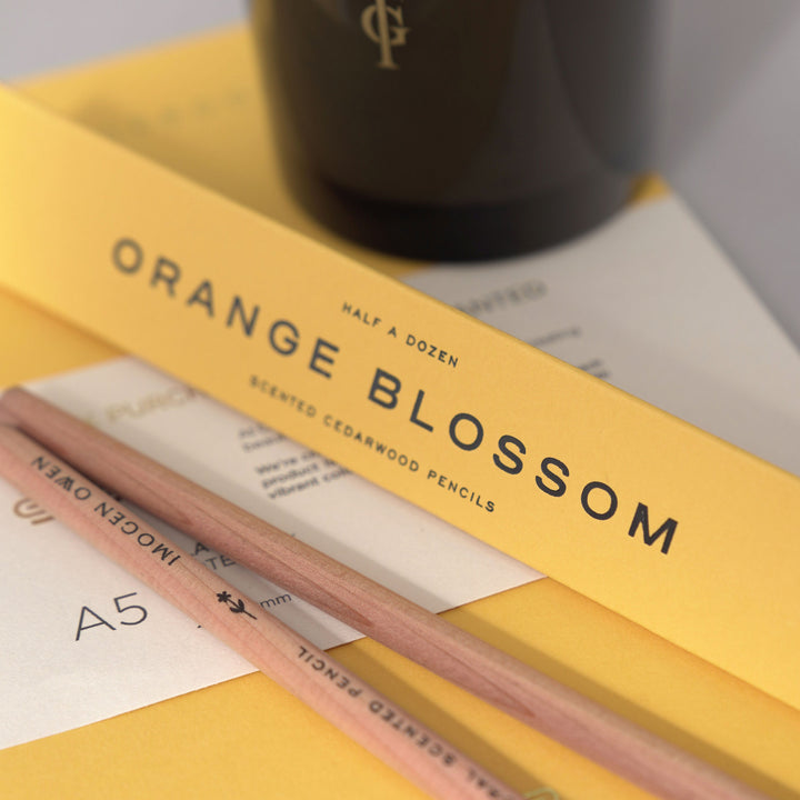 Orangery Candle, Scented Pencils & Notebook Set