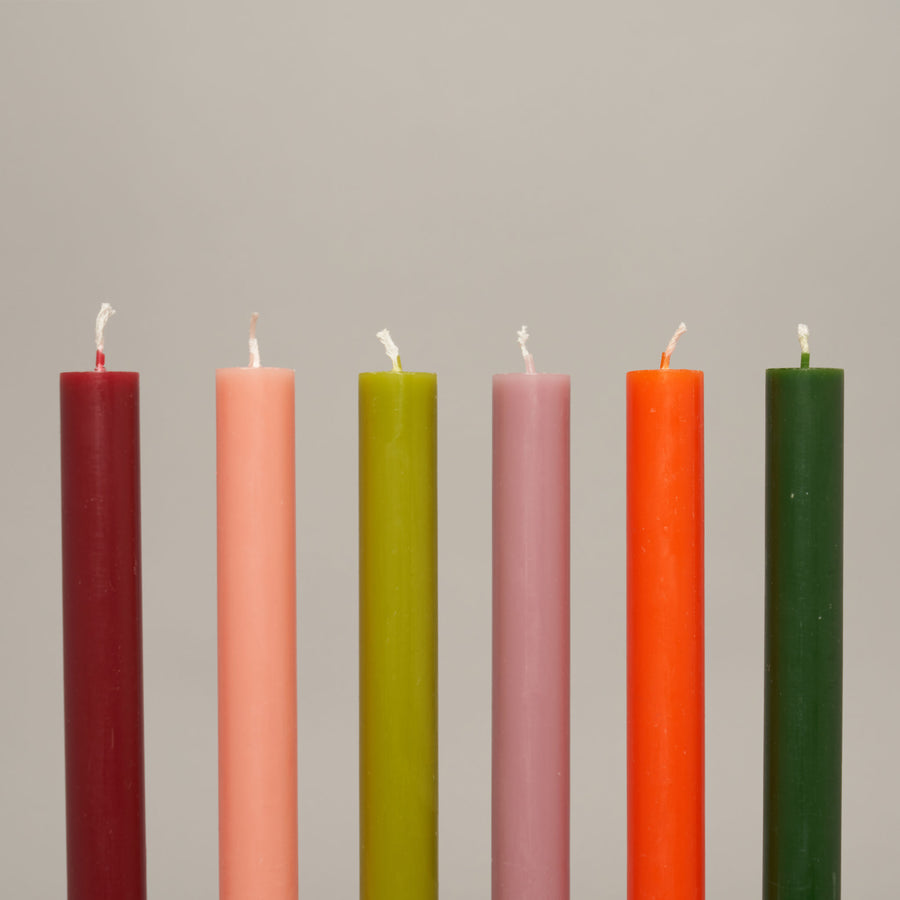 Forest Finds ~ Box of 12 Dining Candles — Coloured Dining Candles Collection | True Grace