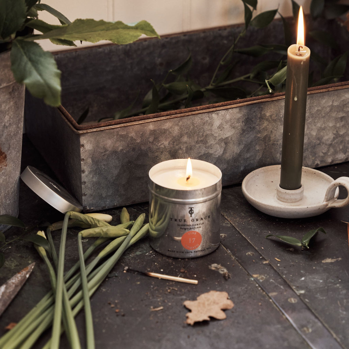 Vine tomato tin candle | True Grace 