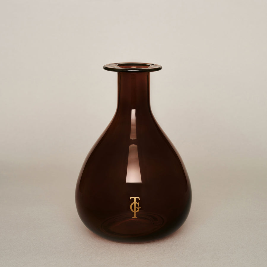 Amber teardrop 1,500ml glass diffuser bottle | True Grace