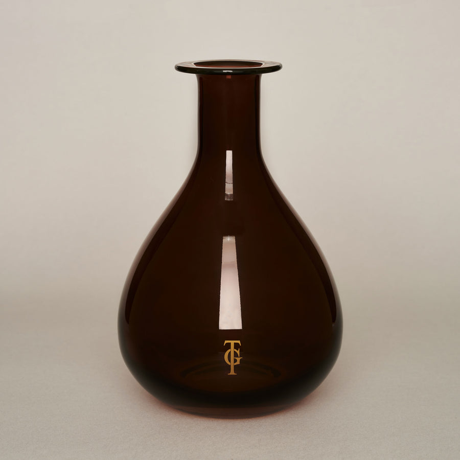 Amber teardrop 2,500ml glass diffuser bottle | True Grace