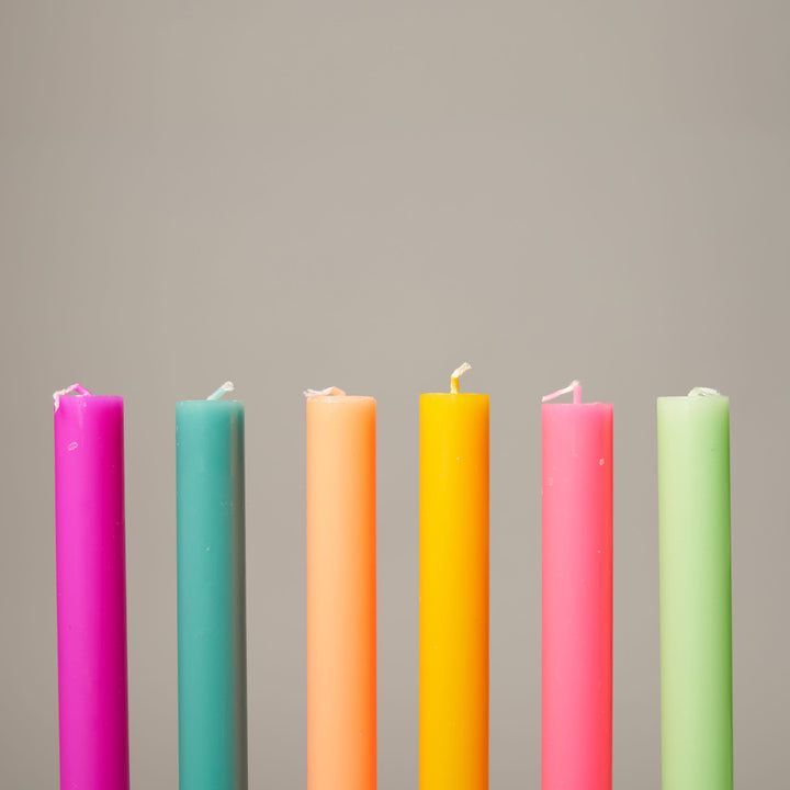 Neon Nights Box of 12 Dining Candles