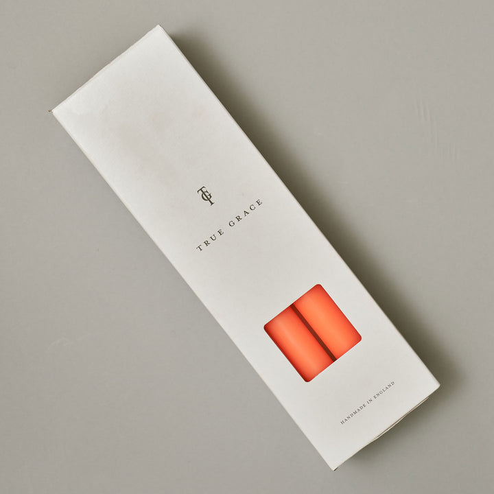 Fluoro Orange Box of 12 Dining Candles