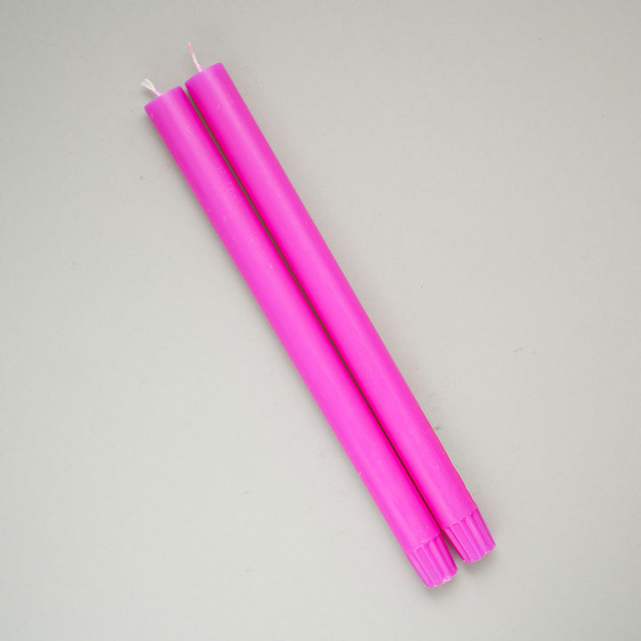 Fluoro Purple Pair of Dining Candles