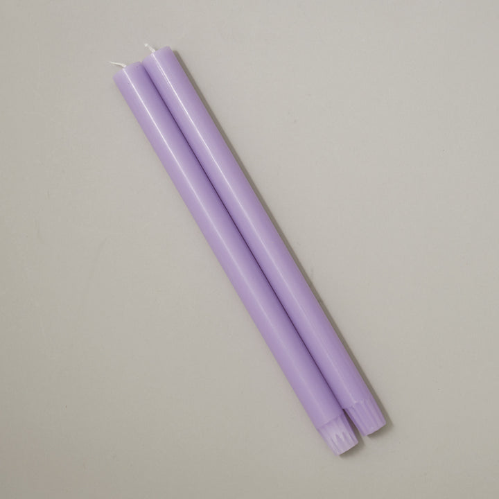 Lilac Pair of Dining Candles