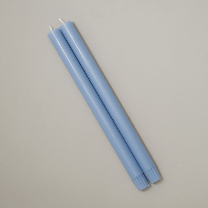 Sky Blue Pair of Dining Candles