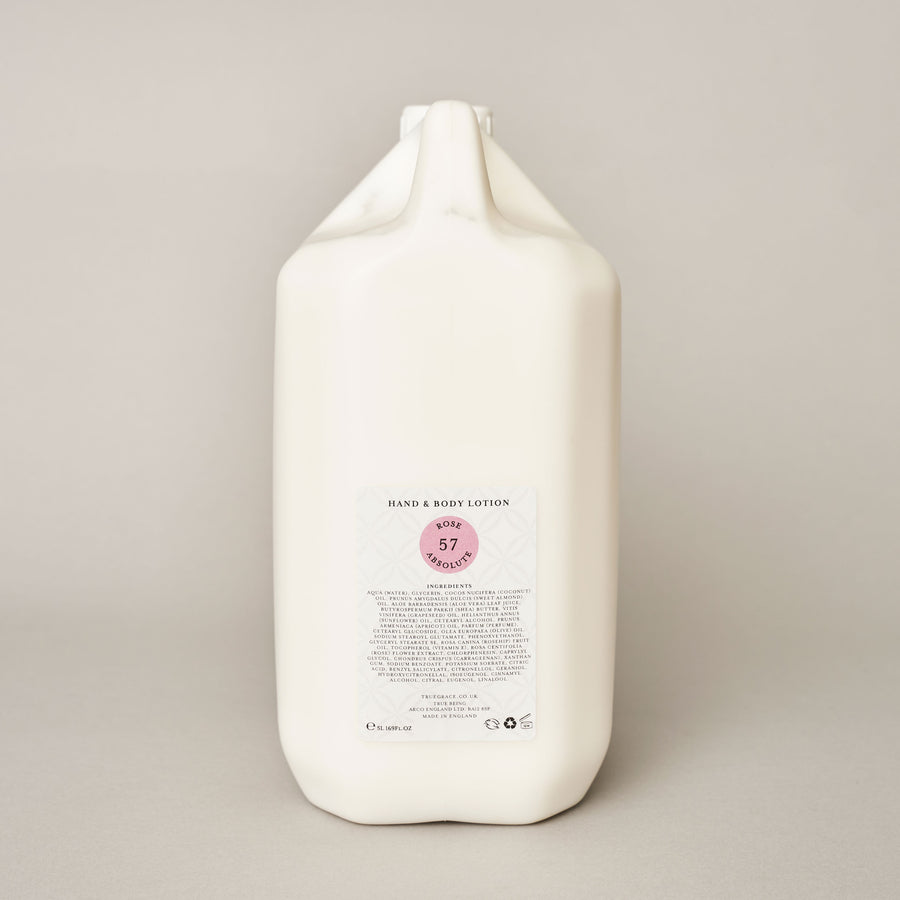 Rose absolute 5 litre hand & body lotion refill | True Grace