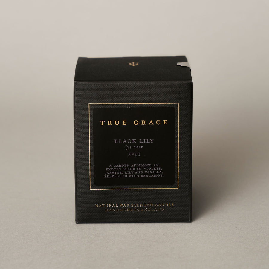 Personalised  - engraved black lily classic candle | True Grace